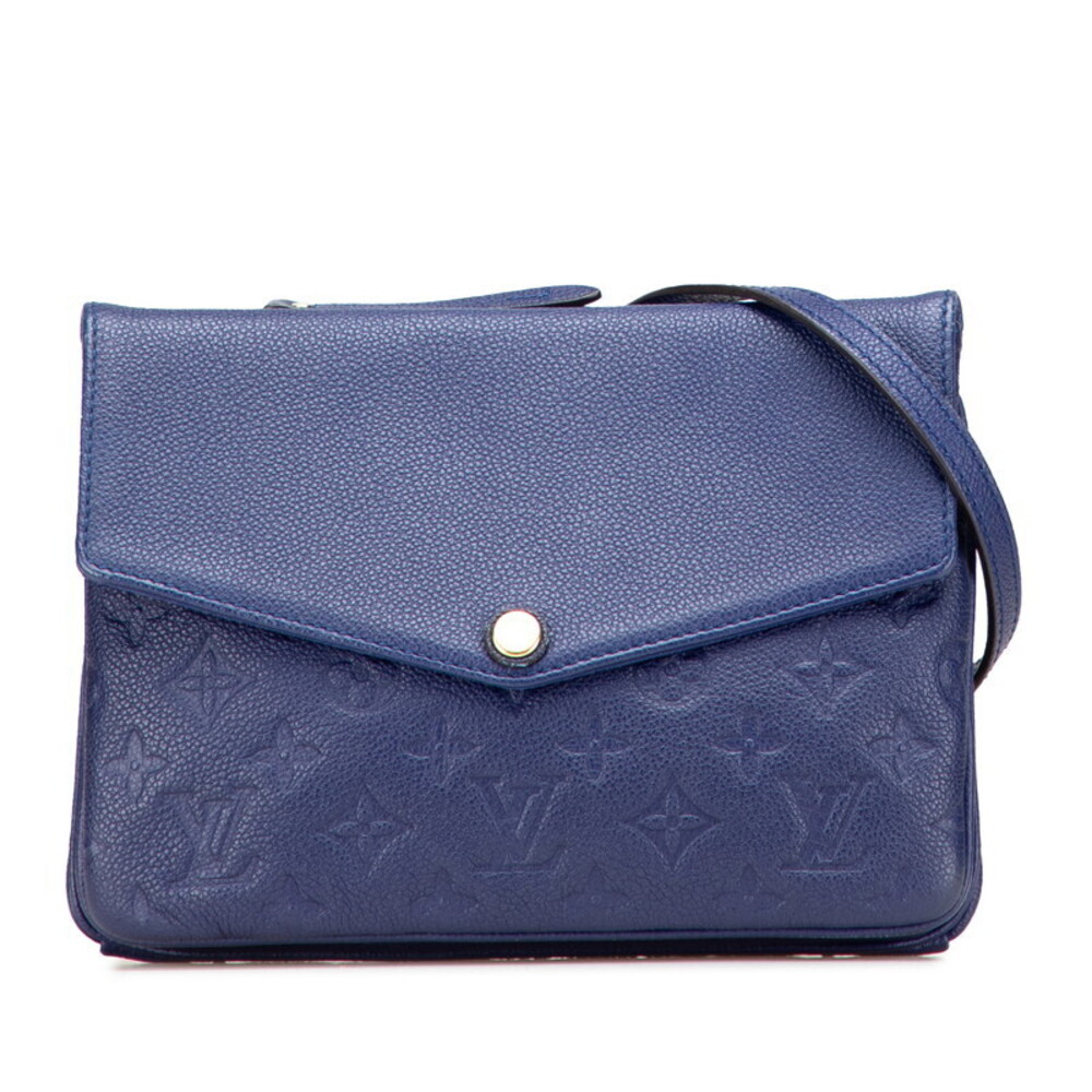 Louis Vuitton Empreinte Twice Shoulder Bag Blue Leather